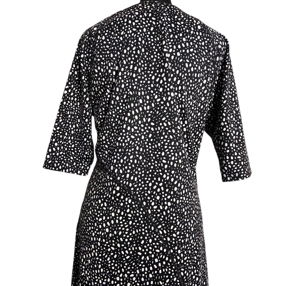 Title Nine NWT Cafe Sleeve Spiral Seam Dress Dot Black White Athleisure Dress M - Picture 7 of 14